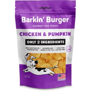 Vitafur Barkin Burger Chicken & Pumpkin Dog Treat, 4-oz bag