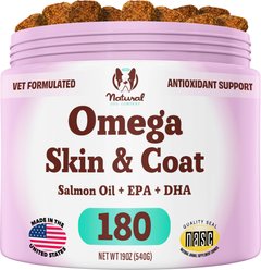Natural Dog Company Omega Chews Supplement for Dogs, 180 count