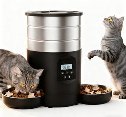 VIVIPAL Stainless Steel Automatic Dog & Cat Feeder, 4.5-L