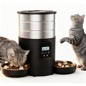 VIVIPAL Stainless Steel Automatic Dog & Cat Feeder, 4.5-L