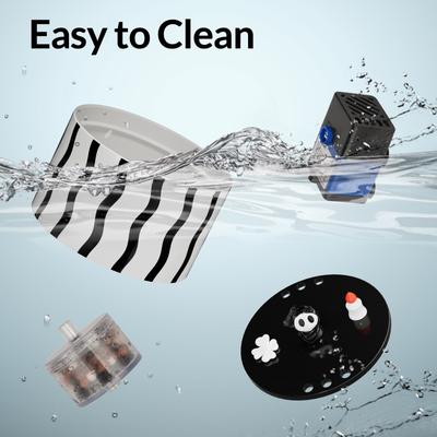 Show full view: Happy & Polly Devil Horn Ceramic Cat Water Fountain, Striped Black, 1.5L/50-oz slide 8 of 9