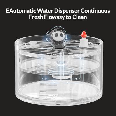 Show full view: Happy & Polly Devil Horn Ceramic Cat Water Fountain, Striped Black, 1.5L/50-oz slide 5 of 9