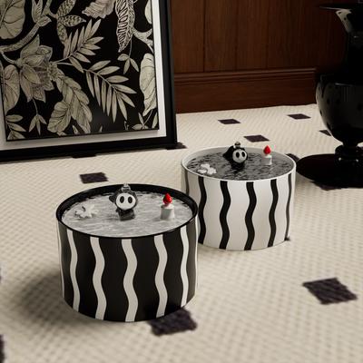 Show full view: Happy & Polly Devil Horn Ceramic Cat Water Fountain, Striped Black, 1.5L/50-oz slide 2 of 9