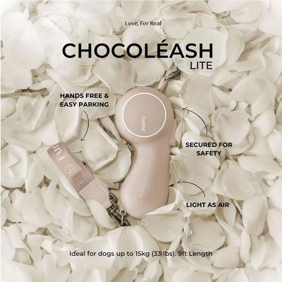 Show full view: Maison FurRéal ChocoLéash Ultra Lightweight Retractable Dog Leash, Sandy Rose, 9-ft long, 1.75-in wide slide 2 of 11