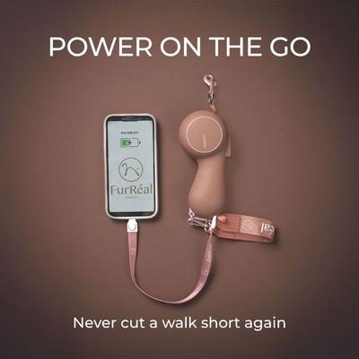 Show full view: Maison FurRéal ChocoLéash Flagship with Hand Warming & Power Bank Retractable Dog Leash, Mocha Mousse, 9-ft long, 1.75-in wide slide 5 of 12