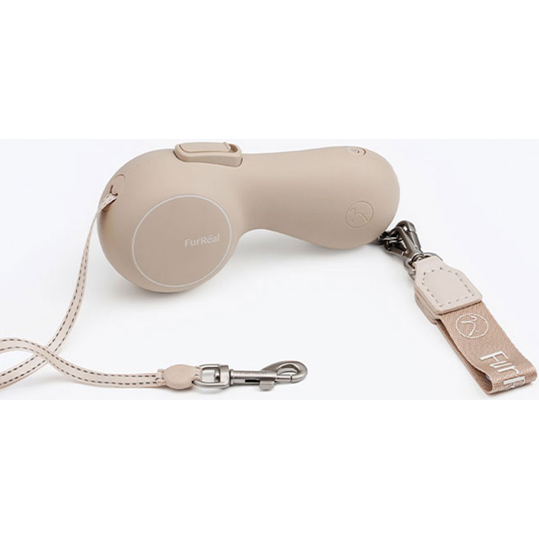 Maison FurRéal Hand Warming & Power Bank Retractable Dog Leash, Sandy Rose, 9-ft long, 1.75-in wide