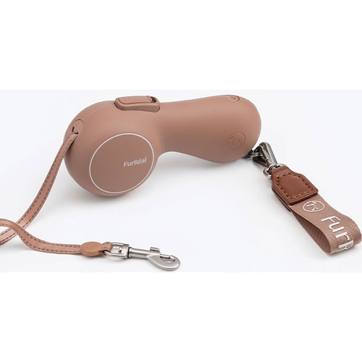 Maison FurRéal Hand Warming & Power Bank Retractable Dog Leash, Mocha Mousse, 9-ft long, 1.75-in wide