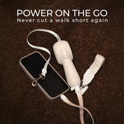 Show full view: Maison FurRéal ChocoLéash Flagship with Hand Warming & Power Bank Retractable Dog Leash, Sandy Rose, 9-ft long, 1.75-in wide slide 5 of 11