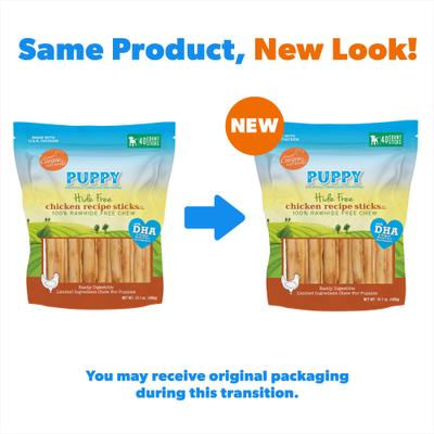 Show full view: Canine Naturals Hide-Free Puppy Sticks Chicken Dog Treat, 40 count slide 3 of 11
