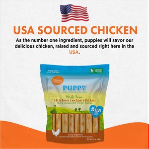 Canine Naturals Hide-Free Puppy Sticks Chicken Dog Treat, 10 count