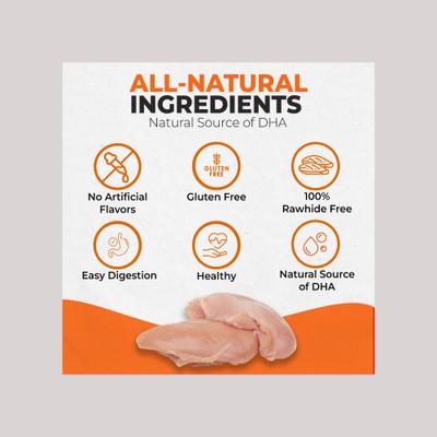 Show full view: Canine Naturals Hide-Free Puppy Sticks Chicken Dog Treat, 10 count slide 6 of 12