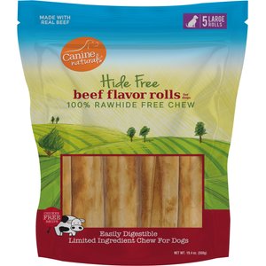 Canine Naturals Hide Free 7-inch Beef Flavor Stick Dog Chew, 5 count