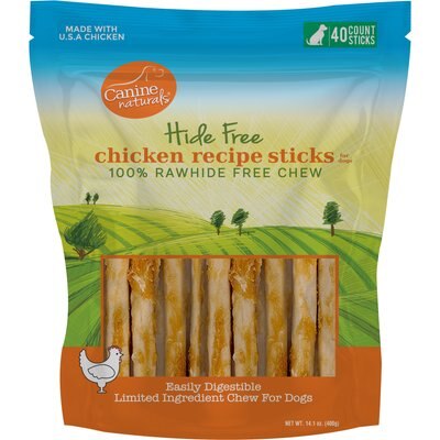 Canine Naturals Canine Naturals Hide Free Chicken Recipe Stick Dog Chew, 40 count
