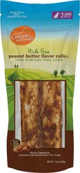 Canine Naturals Hide Free Peanut Butter Flavor Roll Dog Chew Treat, 2 count