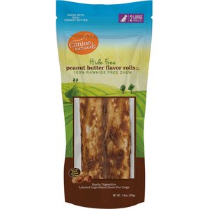 Canine Naturals Hide Free Peanut Butter Flavor Roll Dog Chew Treat, 2 count