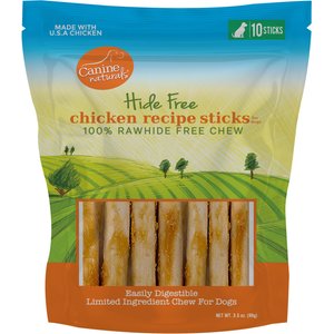 Canine Naturals Hide Free Chicken Recipe Stick Dog Chew, 10 count