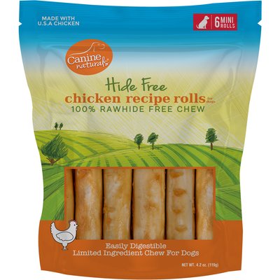 Canine Naturals Canine Naturals Hide Free Chicken Recipe Small Rolls Dog Treat, 6 Count