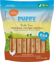 Canine Naturals Hide-Free Puppy Sticks Chicken Dog Treat, 10 count slide 1 of 9