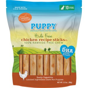 Canine Naturals Hide-Free Puppy Sticks Chicken Dog Treat, 10 count