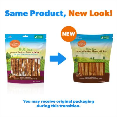Show full view: Canine Naturals Hide Free 5-inch Peanut Butter Flavor Stick Dog Chew, 40 count slide 3 of 12