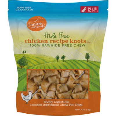 Canine Naturals Canine Naturals Hide Free Chicken Recipe Mini Knot Dog Chew Treat, 12 count