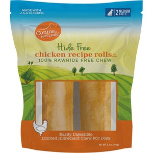 Canine Naturals Hide Free Chicken Recipe Medium Dog Treats, 2 count