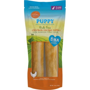 Canine Naturals Hide-Free 7-in Puppy Rolls Chicken Dog Treat, 7.6-oz bag, 2 count