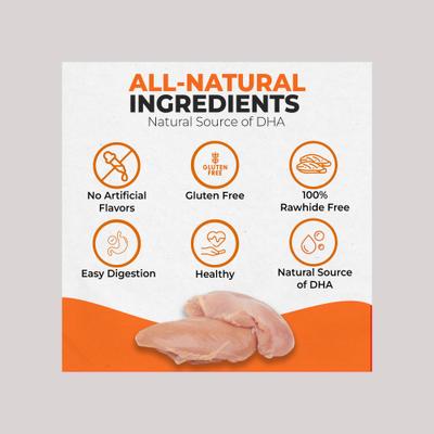 Show full view: Canine Naturals Hide-Free 7-in Puppy Rolls Chicken Dog Treat, 7.6-oz bag, 2 count slide 6 of 11