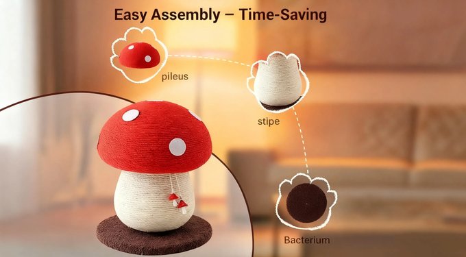 Happy & Polly Mushroom Cat Scratcher Toy for Halloween