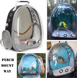 Halinfer Clear Bubble Bird Carrier Backpack, Black slide 2 of 6