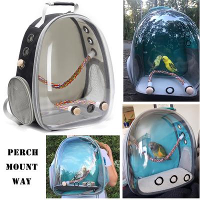 Show full view: Halinfer Clear Bubble Bird Carrier Backpack, Black slide 5 of 7