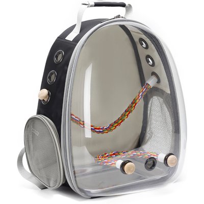 Halinfer Halinfer Clear Bubble Bird Carrier Backpack, Black