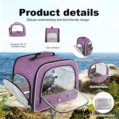 Show full view: Halinfer Travel Bird Carrier Cage, Purple slide 3 of 8