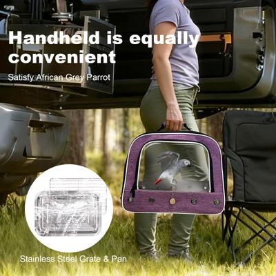 Show full view: Halinfer Travel Bird Carrier Cage, Purple slide 5 of 8