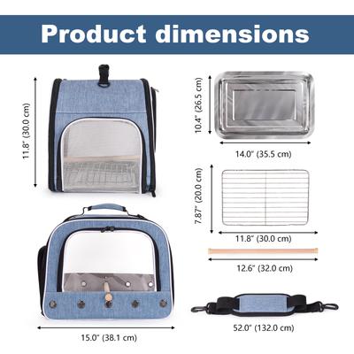 Show full view: Halinfer Travel Bird Carrier Cage, Blue slide 2 of 8