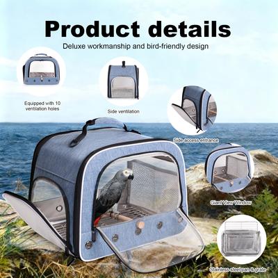 Show full view: Halinfer Travel Bird Carrier Cage, Blue slide 3 of 8