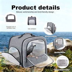 Halinfer Travel Bird Carrier Cage, Grey slide 2 of 7