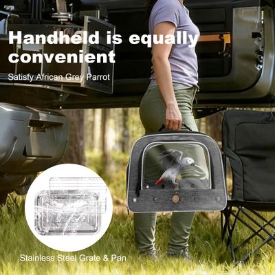 Show full view: Halinfer Travel Bird Carrier Cage, Grey slide 5 of 8