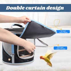 Halinfer Cylindrical Portable Bird Carrier Cage, Black slide 2 of 7