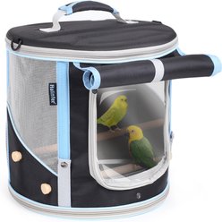 Halinfer Cylindrical Portable Bird Carrier Cage, Black