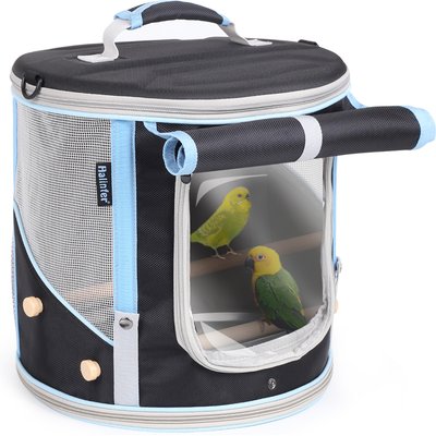 Halinfer Halinfer Cylindrical Portable Bird Carrier Cage, Black