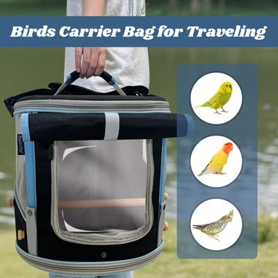 Show full view: Halinfer Cylindrical Portable Bird Carrier Cage, Black slide 5 of 8
