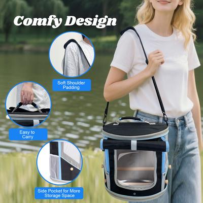 Show full view: Halinfer Cylindrical Portable Bird Carrier Cage, Black slide 6 of 8