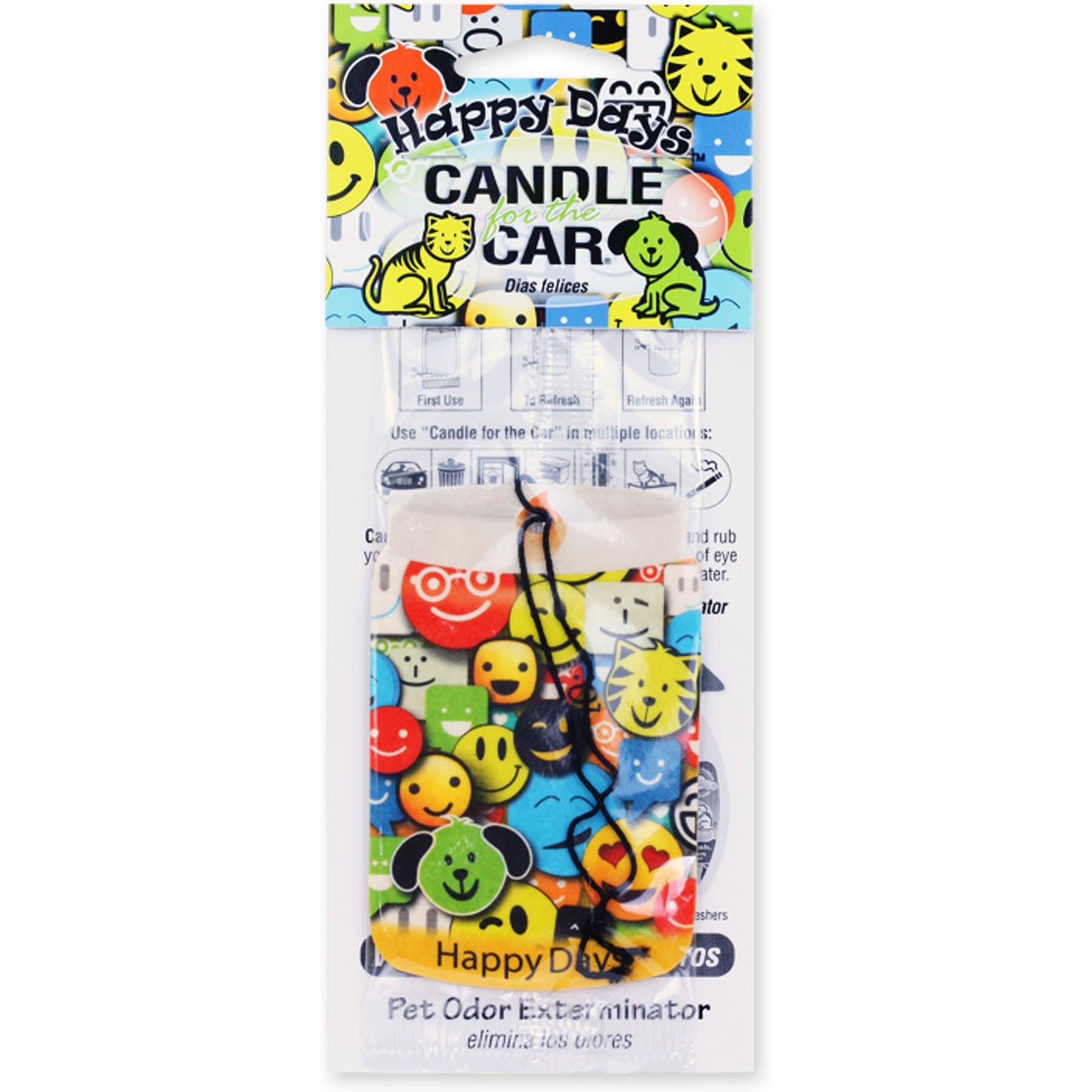 Pet Odor Exterminator Happy Days Car Hanger Dog, Cat & Small Pet Deodorizer, 0.25-oz bag