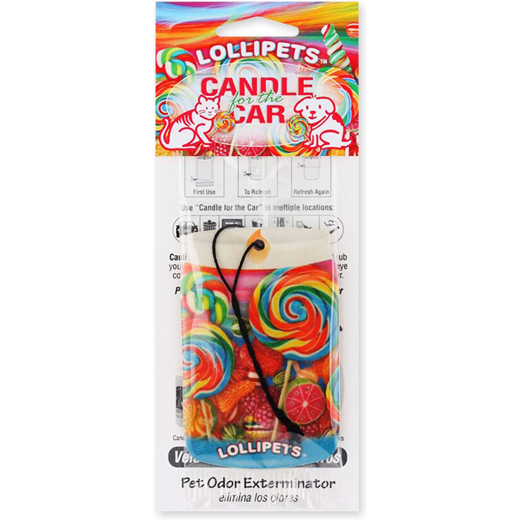 Pet Odor Exterminator Lollipets Car Hanger Dog, Cat & Small Pet Deodorizer, 0.25-oz bag