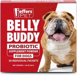 Jeffers Belly Buddy Probiotic Packets Digestive Aid Powder Supplement for Dogs, 30 count