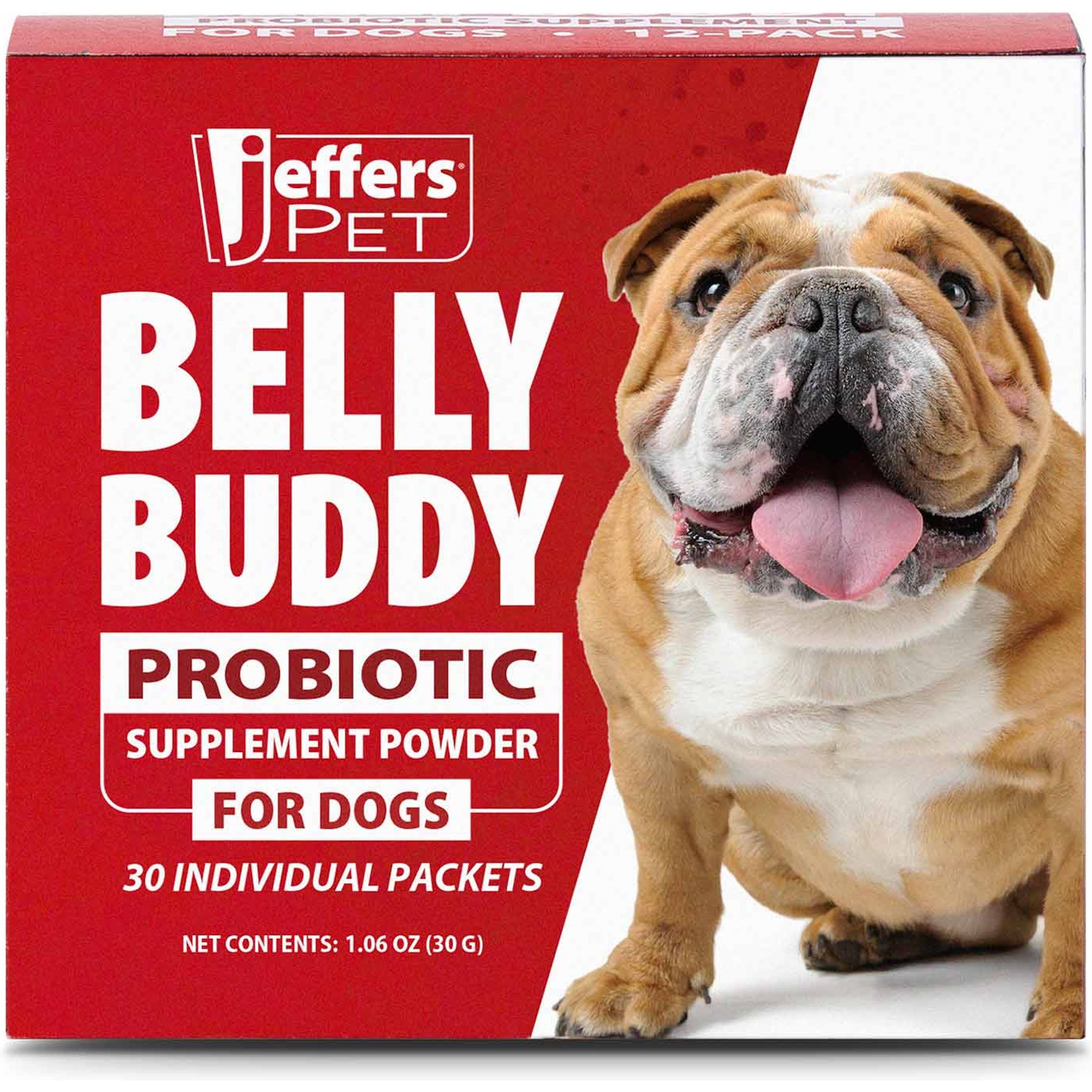 Jeffers Belly Buddy Probiotic Packets Digestive Aid Powder Supplement for Dogs, 30 count