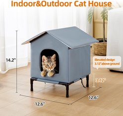 Kylinsure Weatherproof Feral Outdoor Dog & Cat House with Escape Door & Elevated Feet, Grey, Medium slide 2 of 6