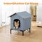 Show in main carousel: Kylinsure Weatherproof Feral Outdoor Dog & Cat House with Escape Door & Elevated Feet, Grey, Medium slide 6 of 6