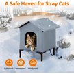 Show in main carousel: Kylinsure Weatherproof Feral Outdoor Dog & Cat House with Escape Door & Elevated Feet, Grey, Medium slide 2 of 6